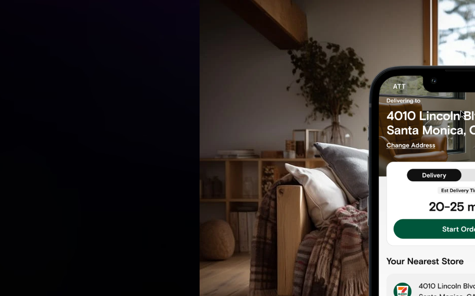 Contextual primary action shown in a home setting